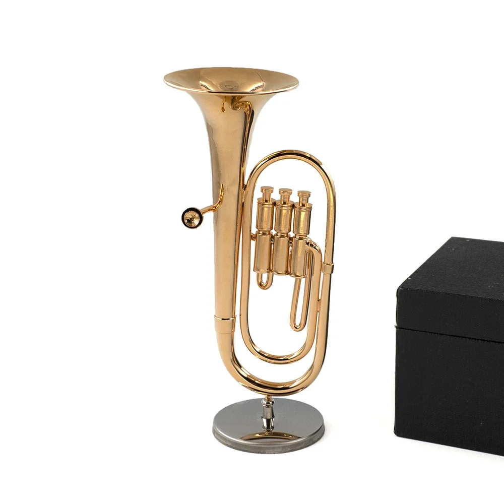 1 Pz Modello Baritone In Rame In Miniatura Con Supporto Mini Tuba Strumento Musicale 1/12 Dollhouse 1/6 Action Figure Accessori Bjd
