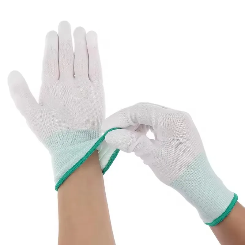 12pairs Antistatic Gloves Anti Static ESD Electronic Working Glove Pu Coated Palm Coated Finger Antiskid for Finger Protection