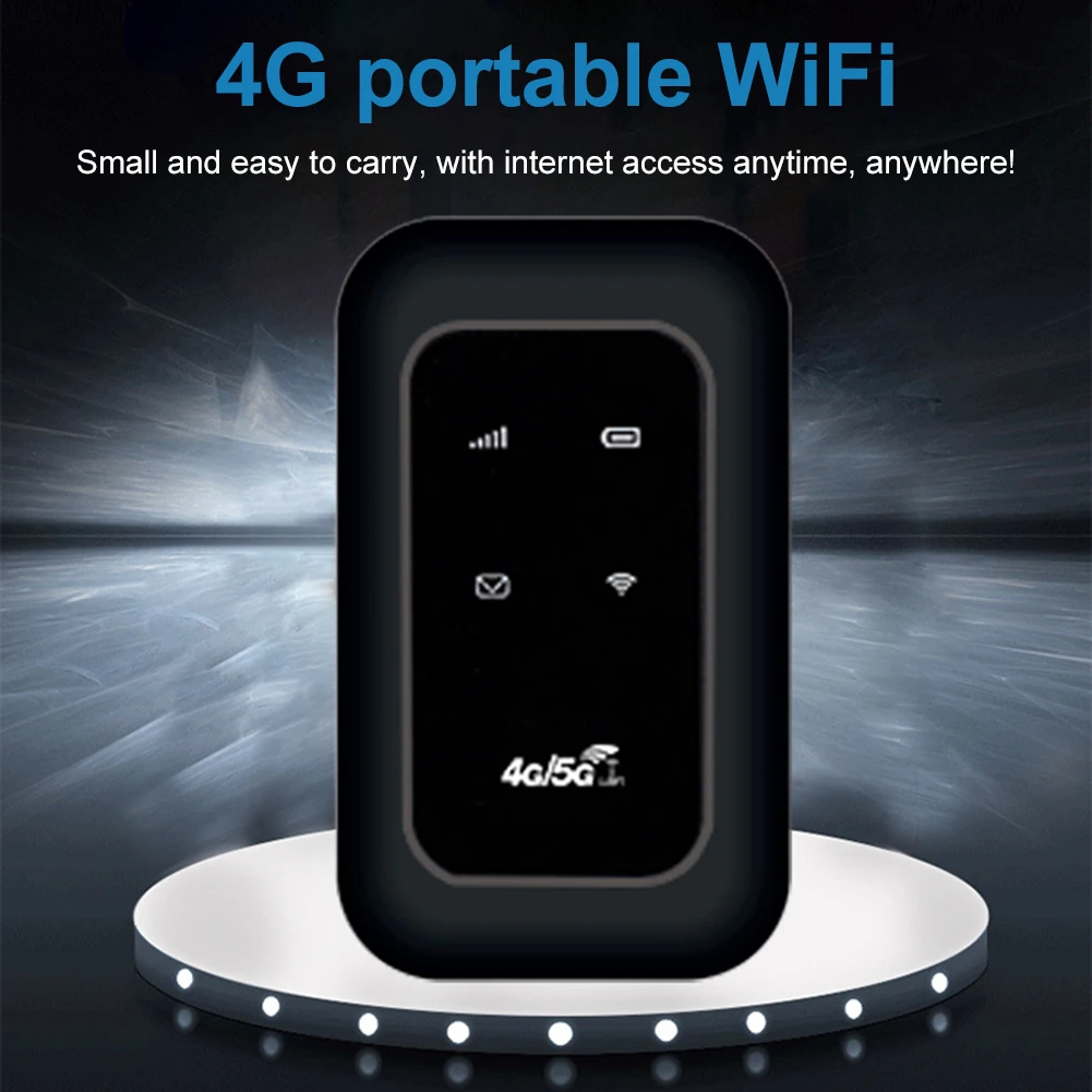Compact 4G LTE Portable WiFi Hotspot with SIM Card Slot for Travel and Remote Areas