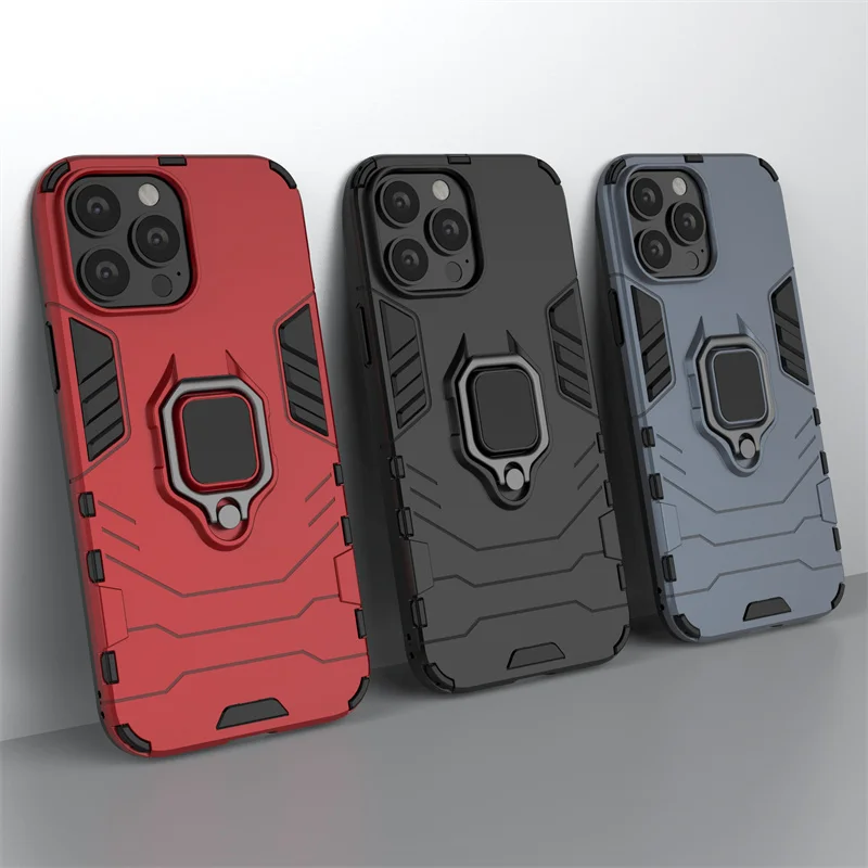 

For iPhone 15 Pro Max Case Cover iPhone 15 Pro Max Capas New Phone Back Shockproof Ring Magnetic Holder iPhone 15 Pro Max Fundas