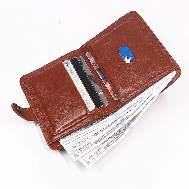Vintage Genuine Leather Slim Bifold Wallet