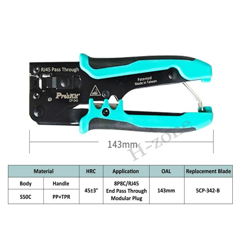 Proskit CP-342  н  ̴ ũ ö̾, 8P8C RJ45 õ ũŻ  ũ , 4  1 ̴ LAN Ʈ