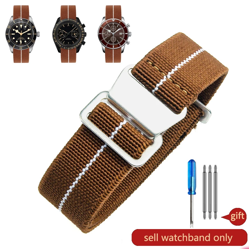 Durable Elastic Nylon Watch Strap - French Parachute Style