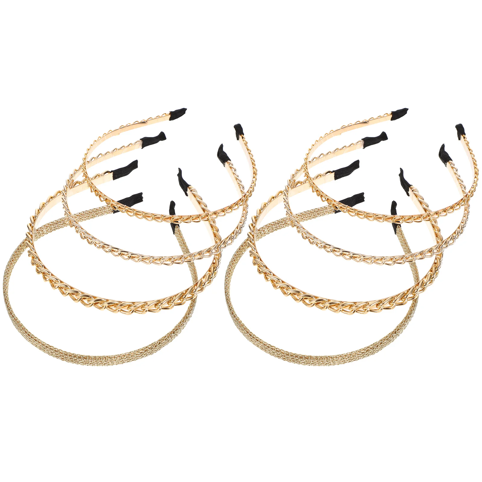 

8 Pcs Headband Metal Headdress Fashion Bride Headpieces for Wedding Hair Hoops Black Decorations Women Chain Headbands