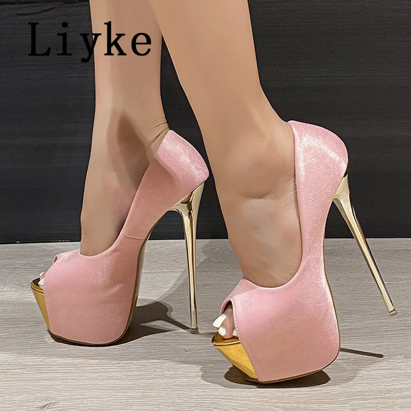 Liyke Women's Sexy Peep Toe Party High Heels Wedding Prom Stiletto Platform Pumps Size 34-45