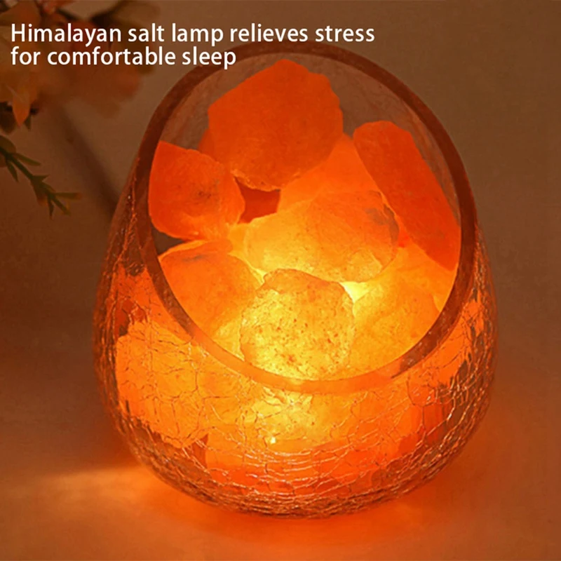 

Himalayas Crystal Salt Lamp Ice Cracked Glass Salt Lamp Bedside Lamp Fashion Night Light Dimming Table Lamp