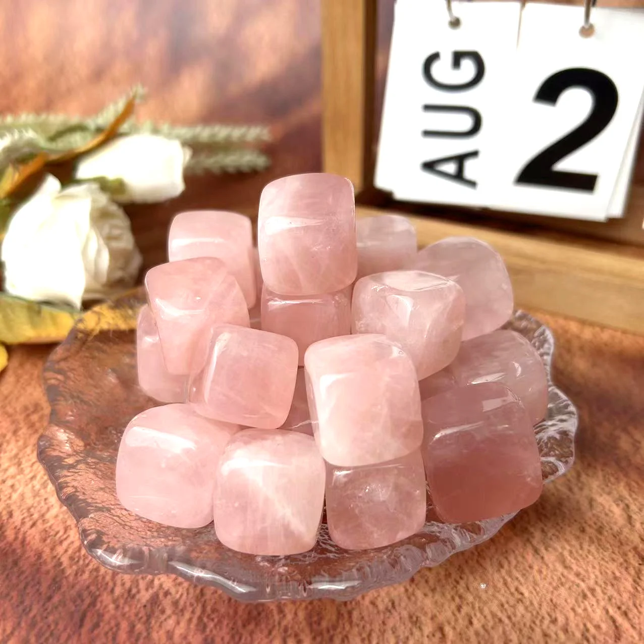 

High Quality Crystal Square Rose Quartz For Home Office Decoration