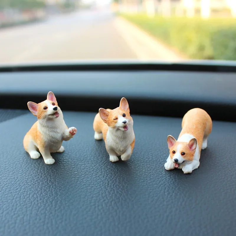 

Authentic Mini Corgi Car Decoration Model Car Decoration Cake Decoration Bonsai Doll Simulation PuppyTable ornaments