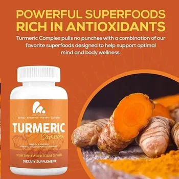 Organic Turmeric Complex - Organic Superfood Ingredient Turmeric -60 Nutritional Capsules