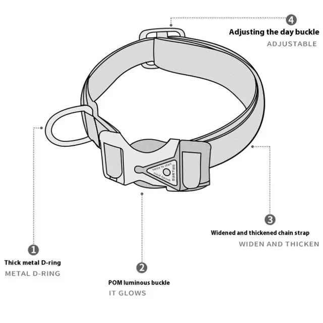 Led Adjustable Reflective Cotton Dog Collar Elastic Pet Neckband for Small Medium Large Dogs Night Safety Walking 6