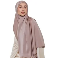 New Arrival Hot Selling Europe America Luxury Muslim Islamic Medina Silk Scarf High Quality Stretchy Shiny Satin Silk Hijab