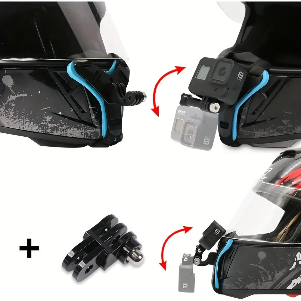 Tripod Mount Adapter Motorcycle Helmet Chin Strap Mount For GoPro Hero 12 11 10 9 8 7 6 5 Black DJI Osmo Insta360 AKASO YI Action Camera