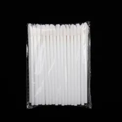 50-Piece Disposable Lip Brush Set - Premium Nylon Lip Gloss Applicators for Flawless Makeup Application (White)