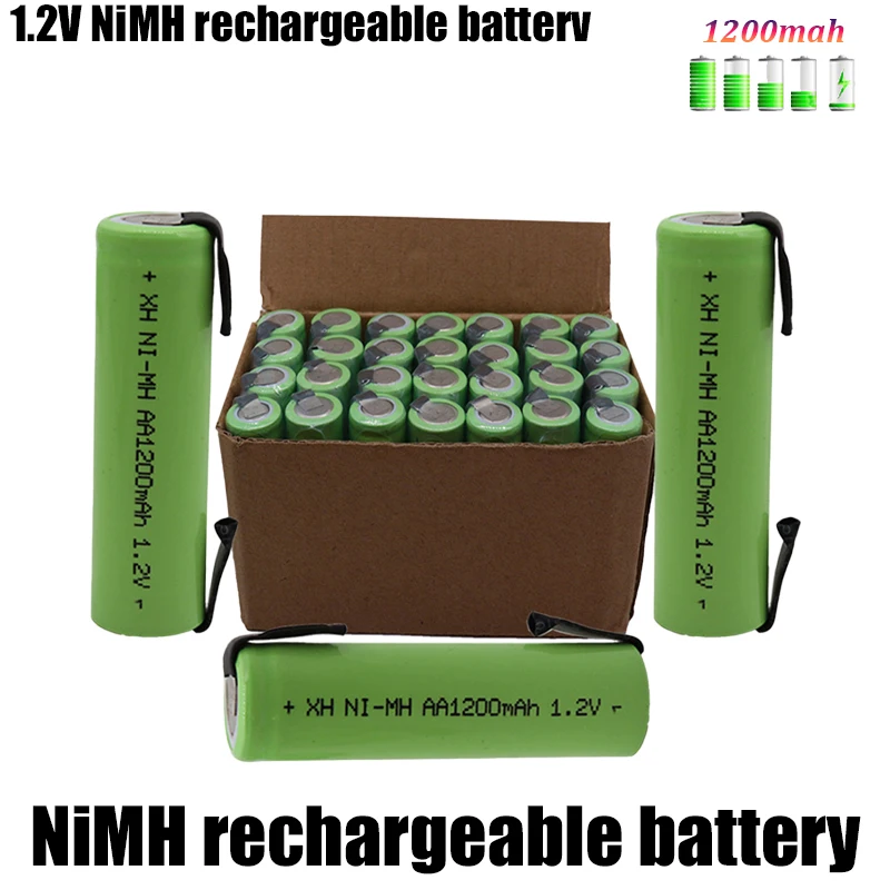 1.2v AA Battery 1200mah Ni MH Rechargeable Battery with Solder Pin