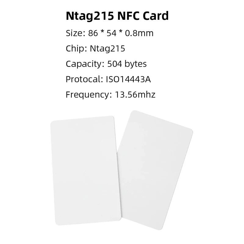 50/100PCS 13.56Mhz Plastic Nfc Business Card NTAG® 215 RFID Card for Social Media Information Programmable