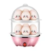 Double Layer Egg Cooker 14 Egg Capacity Hard Boiled Egg Cooker Anti-dry Electric Egg Boiler with 40mL Measuring Cup Steam 1