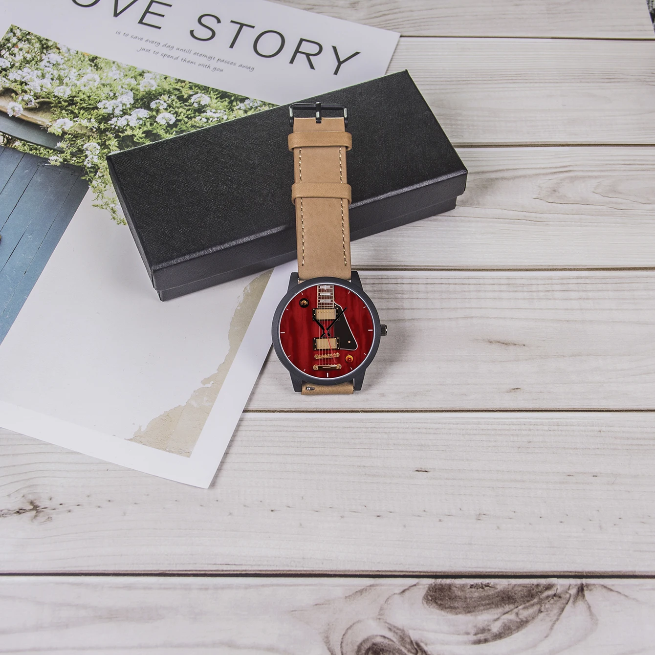 Factory Direct Guitar Bass Design Customized Dial Fashionable Cool Decorative Men's Quartz Wrist Watch Gifts For Musician