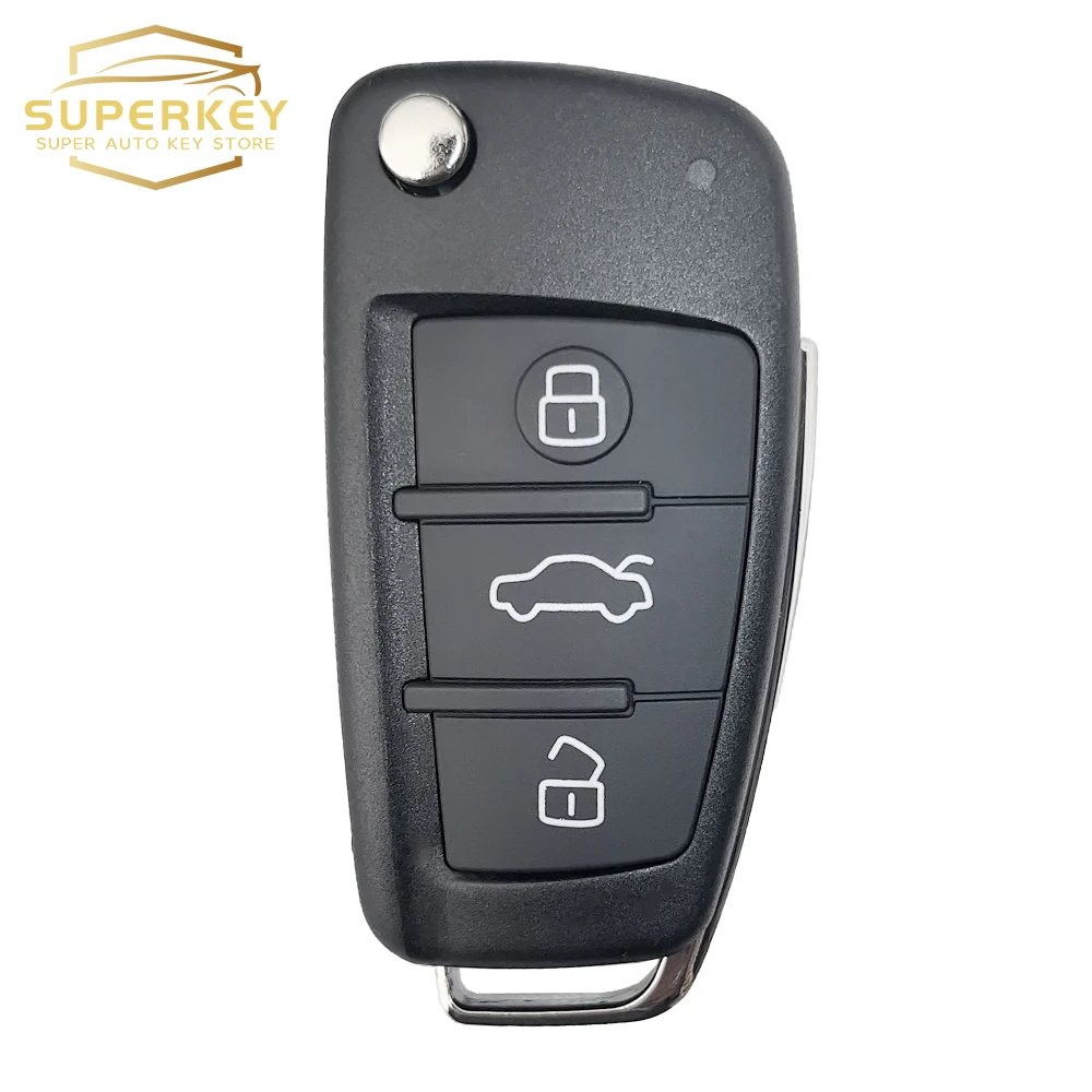 

SUPERKEY Replacement 3 Button Folding Remote Flip Car Key Case Shell Fob For Audi A2 A3 A4 A6 A6L A8 Q7 TT
