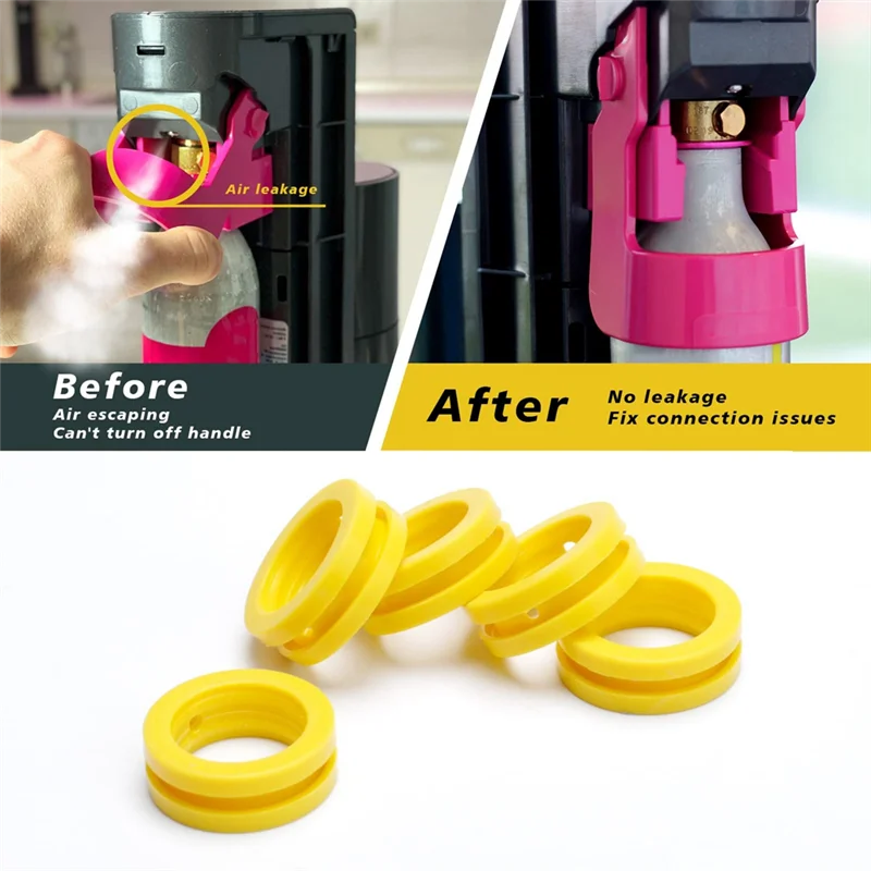 O Rings Soda Machine Co2 Cylinder Exchange Carbonator Gaskets 5Pcs Gaskets Ring for New Soda Maker & Pink Cylinder
