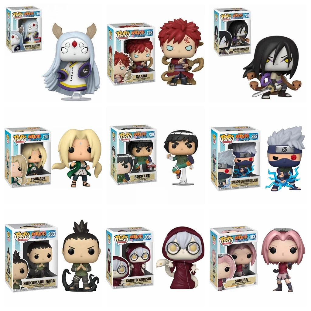 FUNKO POP NARUTO Tsunade 730 # Kabuto Yakushi 936 # Kaguya Otsutsuki 179 # figuras de vinilo juguetes de modelos de colección para niños regalo de Anime