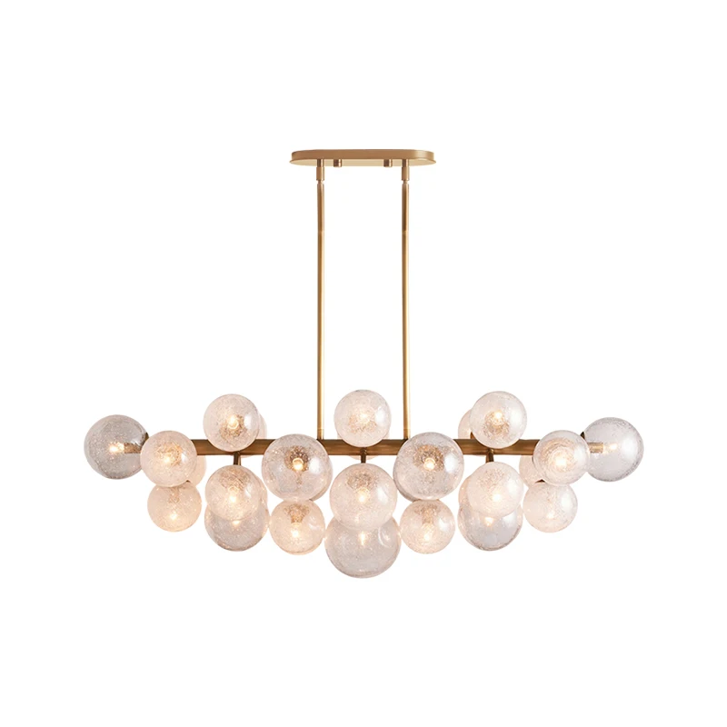 E14 LED American Golden Chrome Stainless Steel Glass Chandelier Lighting Suspension Luminaire Lampen For Dinning Room