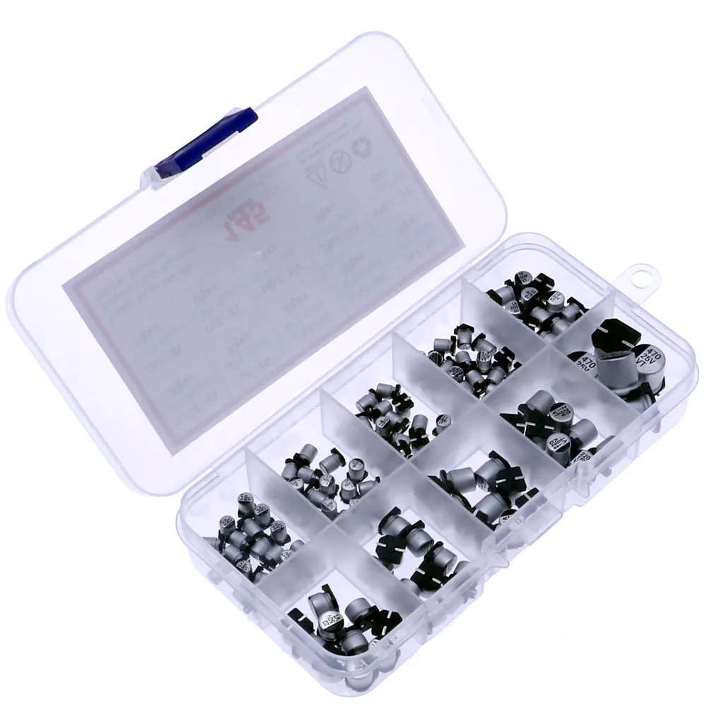 SMD 0.47 to 470uF Electrolytic Capacitor Assortment Kit 145Pcs electrolytic capacitor smd capacitor