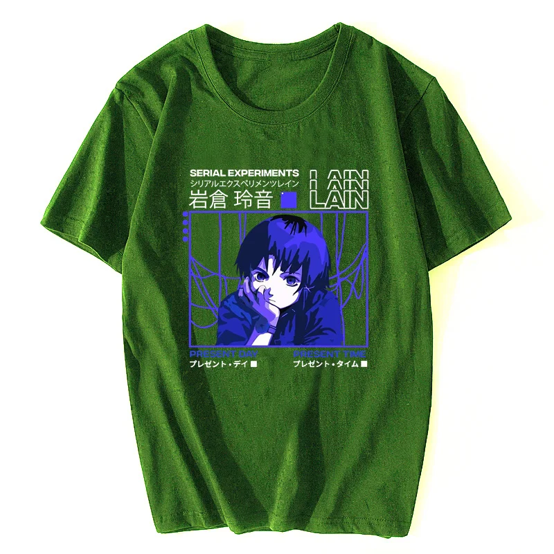 Serial Experiments Lain Oversized T-Shirt Men Cotton T Shirt