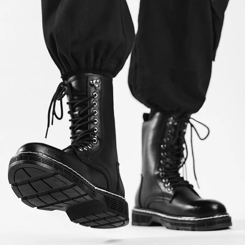 Winter Schwarze Boots Kombinieren Herren Herren Stiefel Herren