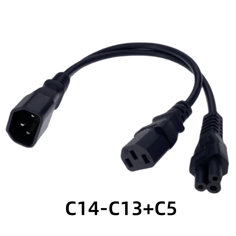블랙 IEC320 C14-2 C13 C5 C7 C8 UPS PD 분배기 전원 코드, 수-암 익스텐션 데이터 라인, 30cm 케이블, 2 in 1