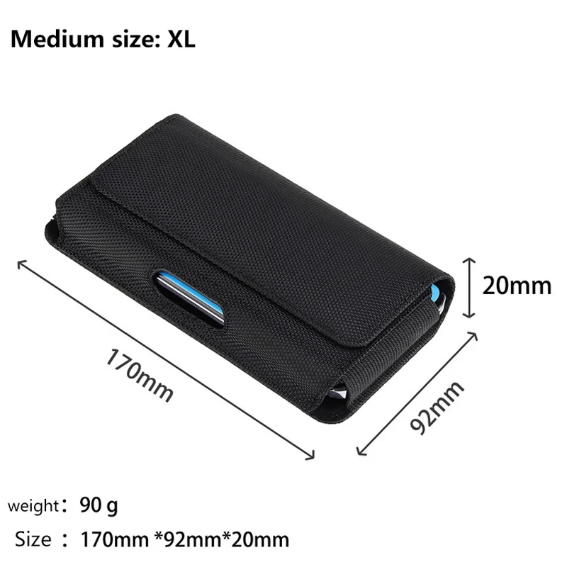 Versatile Nylon Phone Pouch with Belt Clip - Multifunctional Waist Bag Holster