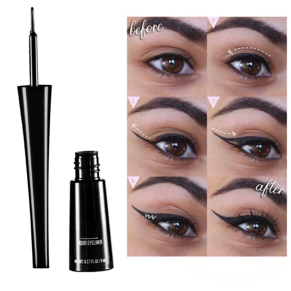 Liquid Eyeliner 3-Color Matte Eyeliner In Grey Blue Black For Gray Look Waterproof Fade-Proof Formula Easy To Apply Brush