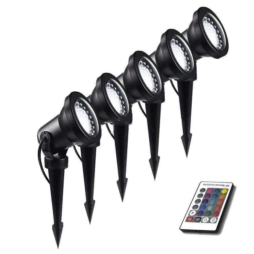 

ER017 LED Landscape IP68 12V RGB Waterproof Garden Pathway Lights Inductive Walls Trees Outdoor Spotlights Spike Lawn Lamps