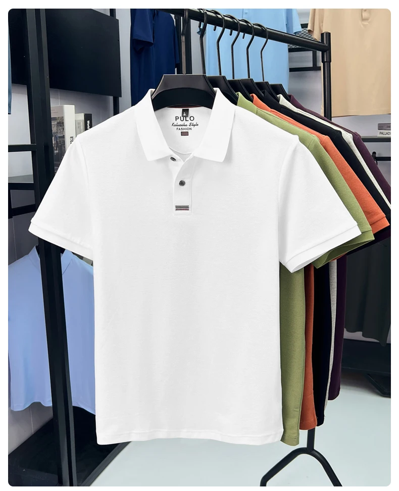 100% pure cotton short sleeve polo shirt men summer simple Korean fashion striped high-end designer brand casual golf T-shirt 22 S8625fab69ca44395a1b8a3c724dc5c25d