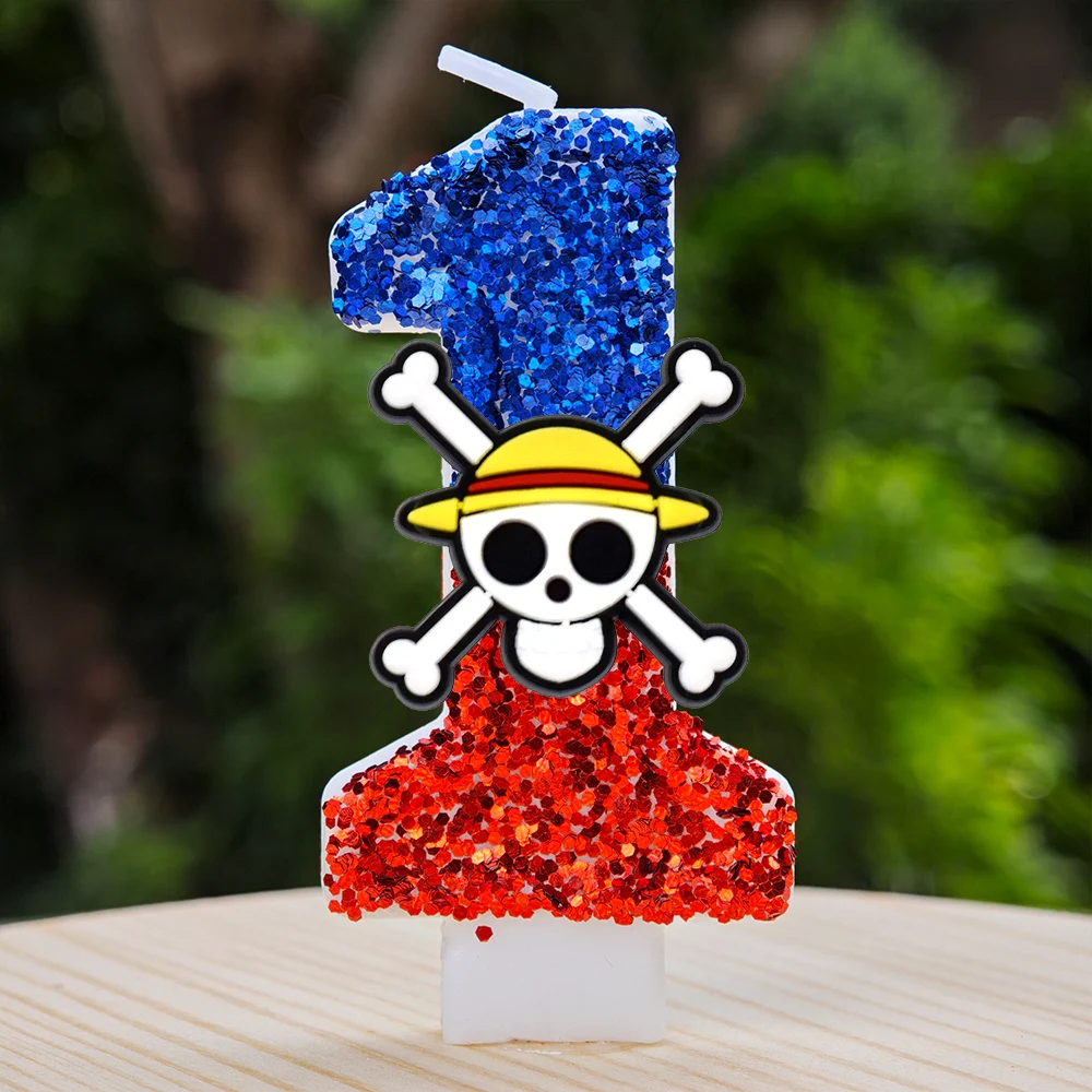 Beliebte One Piece Themen-Kerze Nummer 0-9 Luffy-Kerze Kuchendekoration Geburtstagsparty für Kinder Babyparty Spielzeug Geschenke – Detail 3