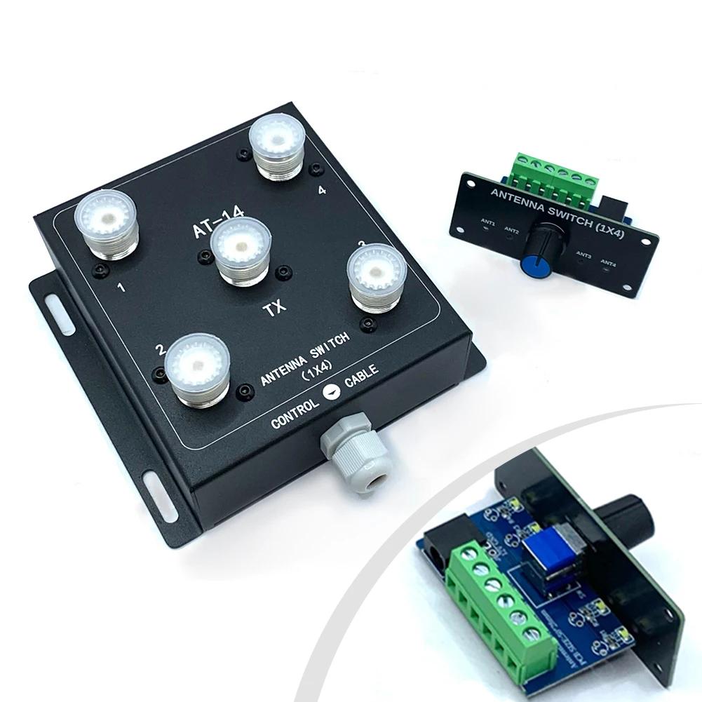 AT-14 4 ウェイ同軸リモート コントロール アンテナ スイッチ