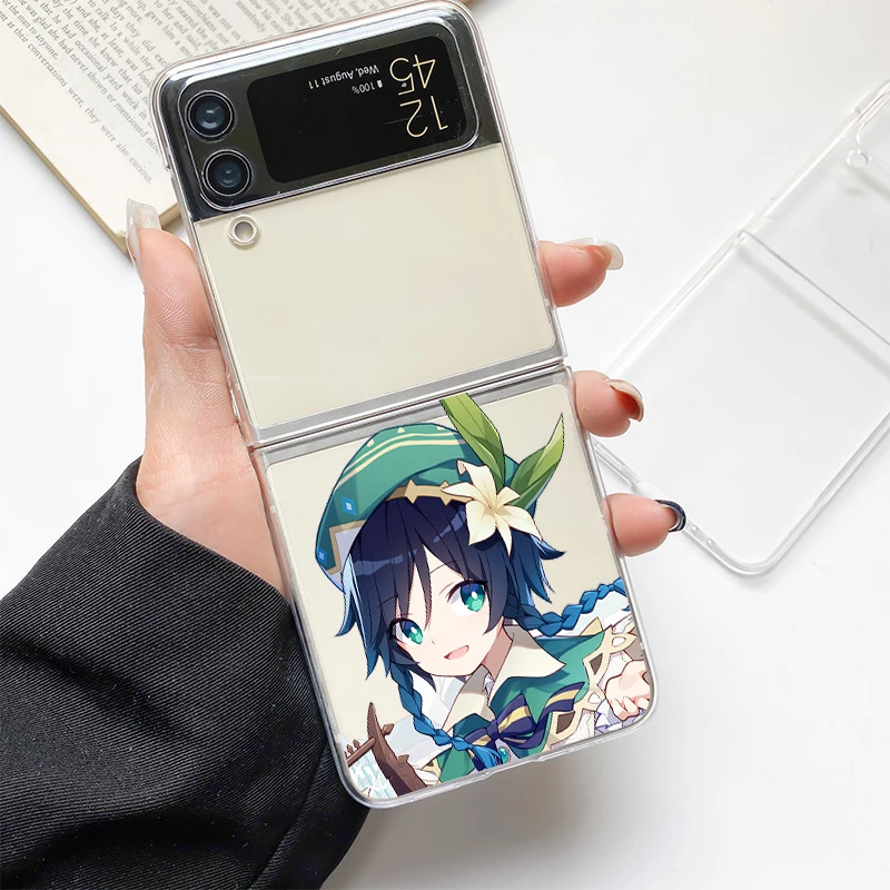 Clear Hard PC Shell Phone Case with Genshin Impact Design - Durable Bumper Cover