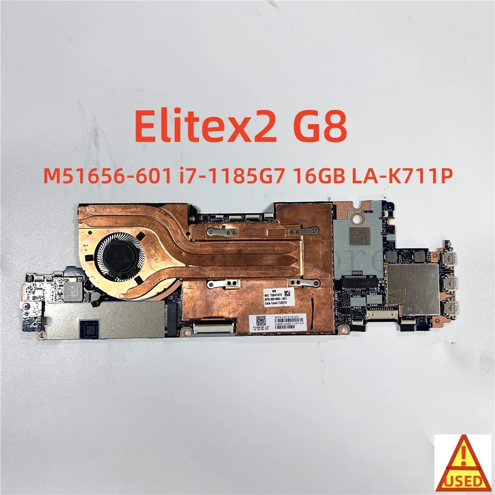 

Laptop Motherboard M51656-601 LA-K711P FOR HP Elitex2 G8 WITH i7-1185G7 16GB RAM Fully Tested and Works Perfectly