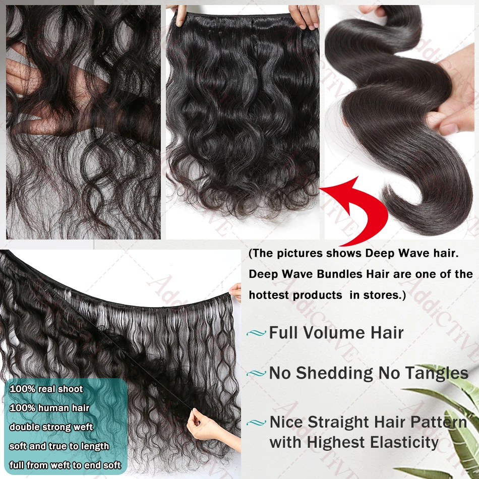 Human Hair Weave 12A Body Water Wave 28 30 32 40 Inches Brazilian Remy 1 3 4 Bundles For Women