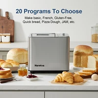 Neretva 20-IN-1 Bread Maker, Dual Heater 2LB Bread Machine BPA-Free Material & Nonstick Ceramic Pan Compact Bread Maker Machines 1