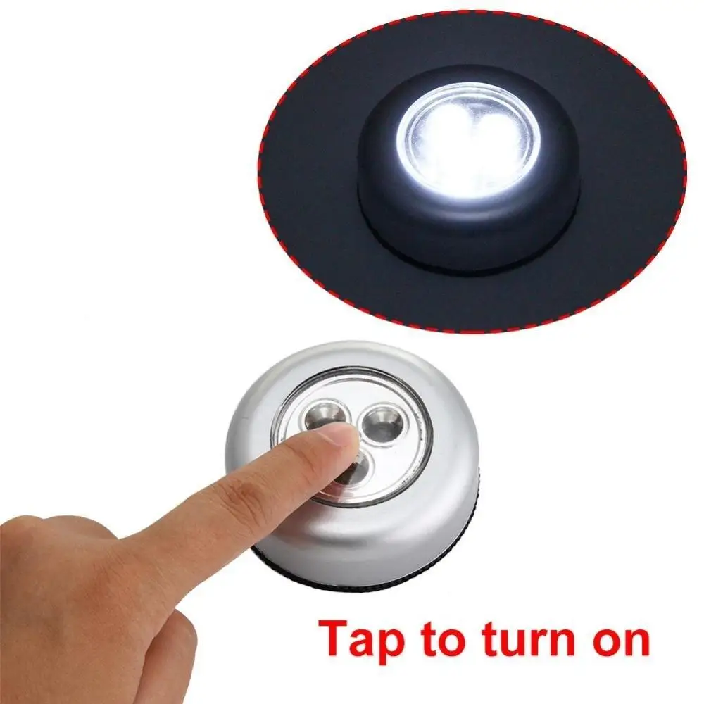 Home Decorations Lamp 1 Pcs 3 LED Battery Powered Stick Tap Touch Lamp Light Wall Kitchen Closet Lighting battery lamp