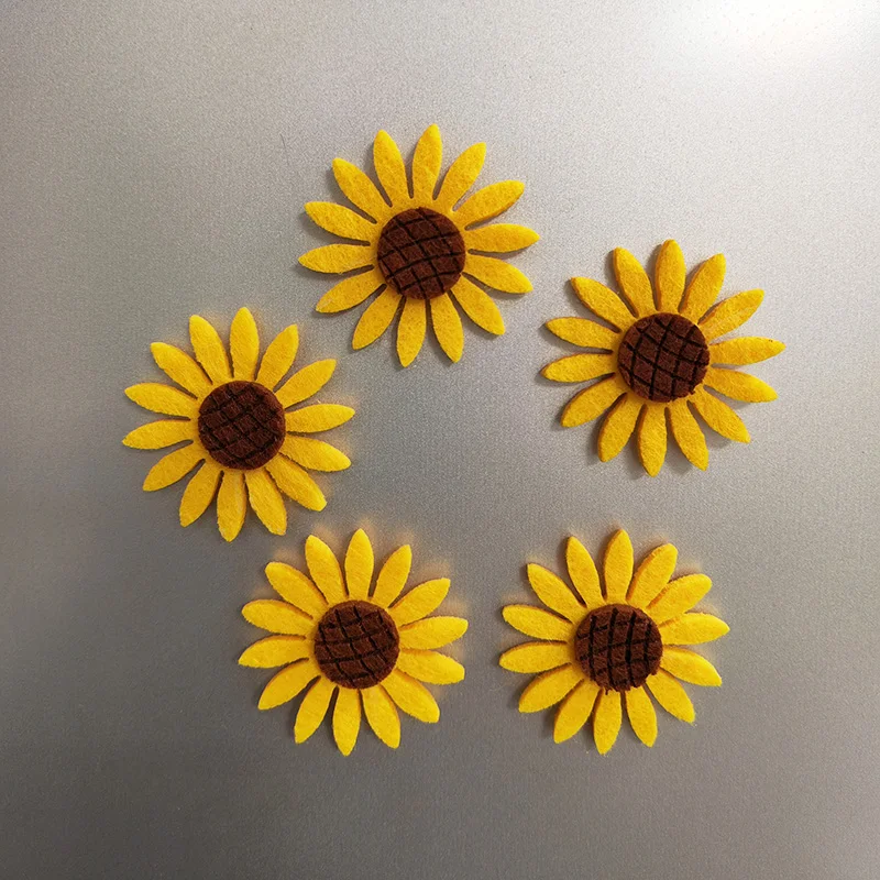 Magnetic Fridge Magnets Magnetic Fridge Stickers 5pcs Sunflower Design Fridge Magnets Refrigerator Home Decoration Arts DIY Kitchen Accessory Floral Magnetic Stickers