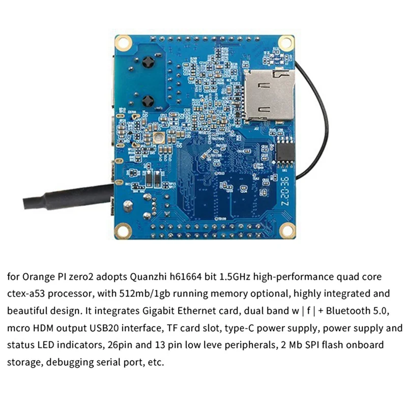 

For Orange Pi Zero2 Allwinner H616 1GB DDR3 RAM Development Board+Case+Video Cable+Expansion Card+Power Adapter(EU