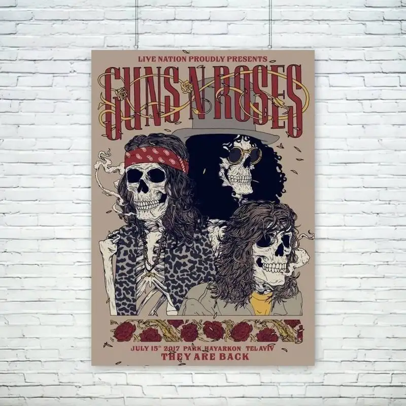 Vintage Posters Poster Prints Vintage Rock Music Band G-Guns N Roses POSTER Wall Pictures For Living Room Fall Decor