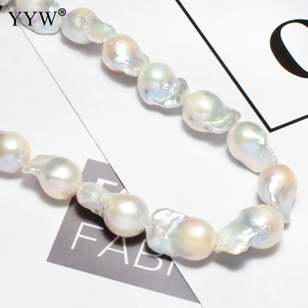 11-13mm Cultured Baroque Freshwater Pearl Beads Aa Natural White For Making Jewelry Diy Necklace Bracelet Earrings Accessories