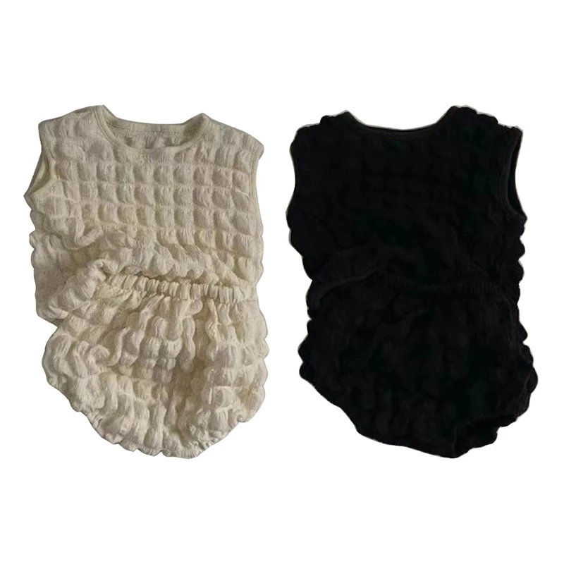 

0-2Y Baby Suit Sleeveless Shirt & Shorts Set 2-Pieces Girl Summer Clothes 0