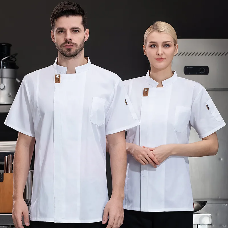 Customized Logo Unisex Chef Jacket Summer Kitchen Shirts Hotel Restaurant Kitchen Coat Bakery Catering Work Cooking Clothes 5
