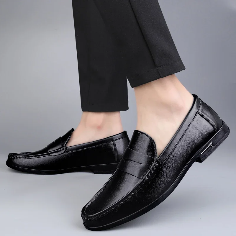 

Genuine Leather Men Shoes Casual Italian Men Loafers Breathable Office Shoes Men Designer Slip On Driving Shoes Plus Size 38-46