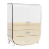 Makeup Organizer, Durable PET Material, 2 Drawers, Clear Design with Dustproof Cover for Cosmetics 1