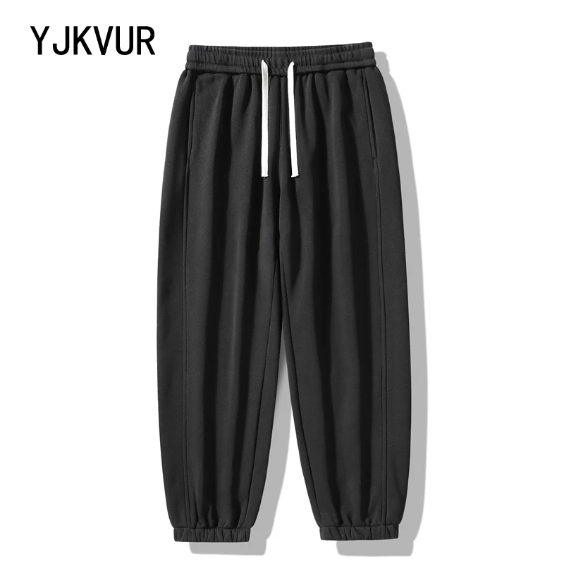 YJKVUR High Standard 2024 Spring New Sweatpants Men Sports Joggers Running Oversize Trouser Drawstring Athletic Workout Pants