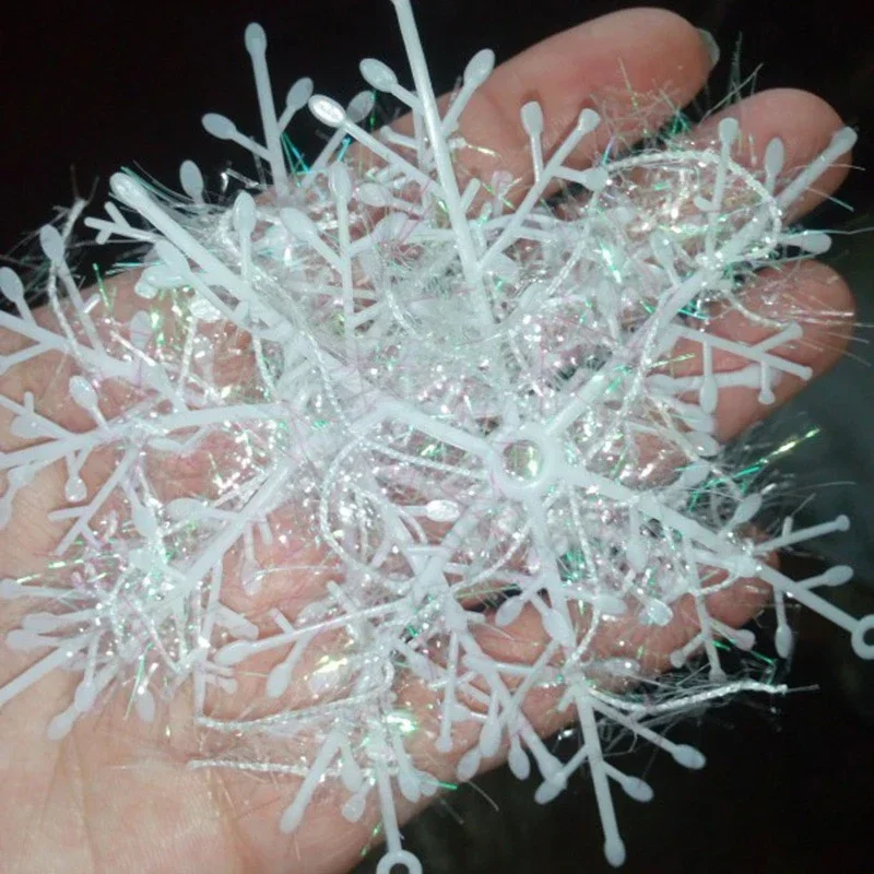 Christmas Ornaments Artificial White Snowflakes Xmas Tree Hanging Pendents DIY Fake Snow Flake